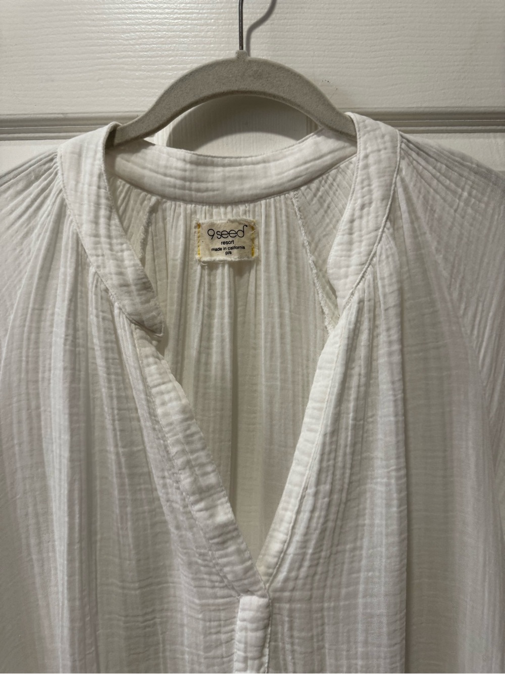 9seed Antibes Dress in White Gauze Beach Cover-Up Tunic Sz SP - Picture 5 of 9